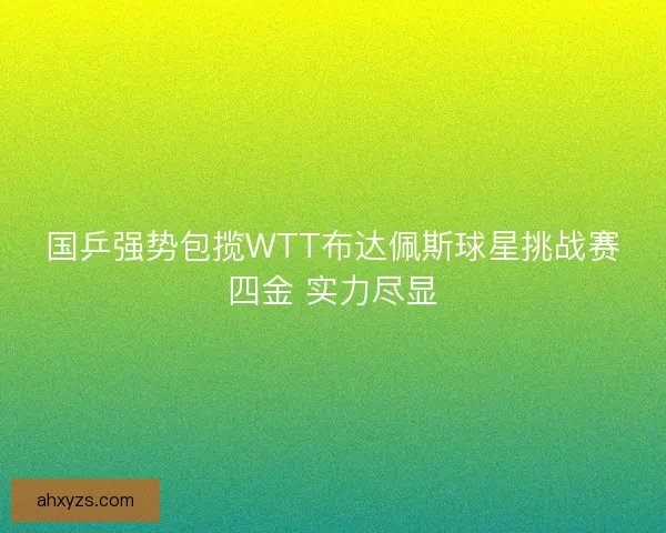 国乒强势包揽WTT布达佩斯球星挑战赛四金 实力尽显